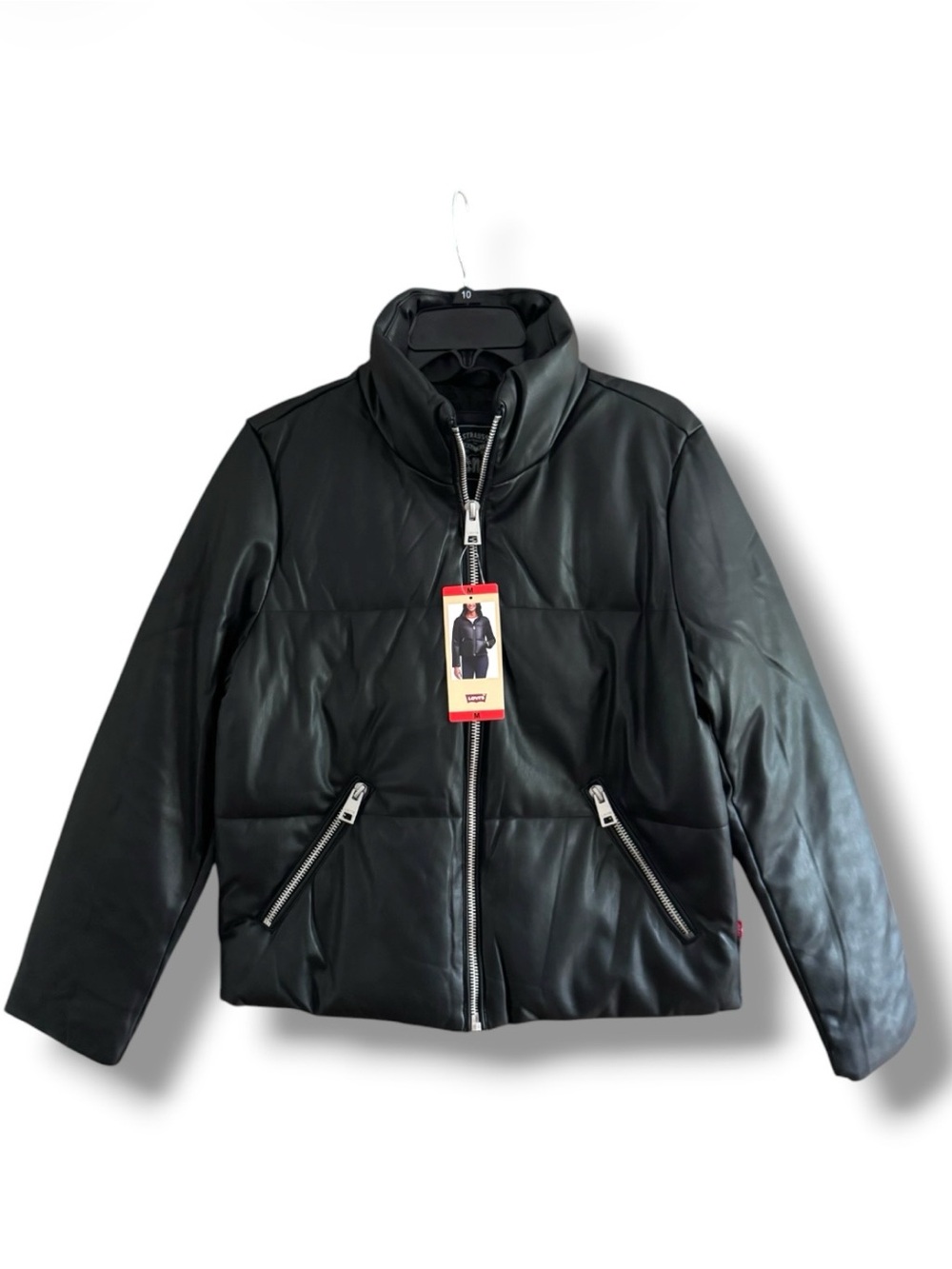 Levi’s Womens’ Faux Leather Puffer Jacket Winter Chic